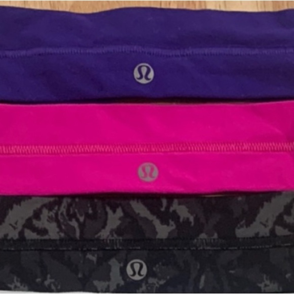 Lululemon Headbands in Purple, Pink, and Black